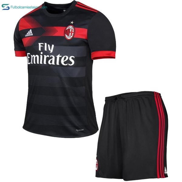 Camiseta Milan 3ª Niños 2017/18 Negro